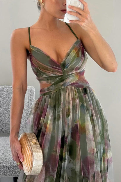 Giselle Tulle Floral Maxi Dress