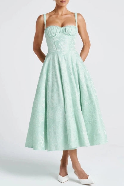 Arabella Jacquard Satin A-Line Dress