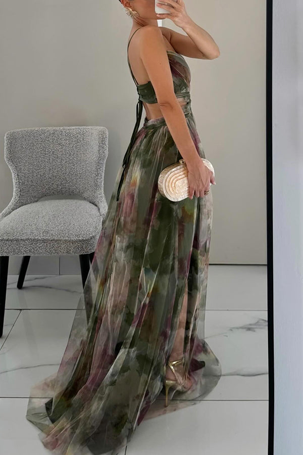 Giselle Tulle Floral Maxi Dress