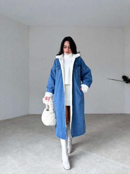 Stacy Denim Plush Coat