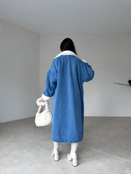 Stacy Denim Plush Coat