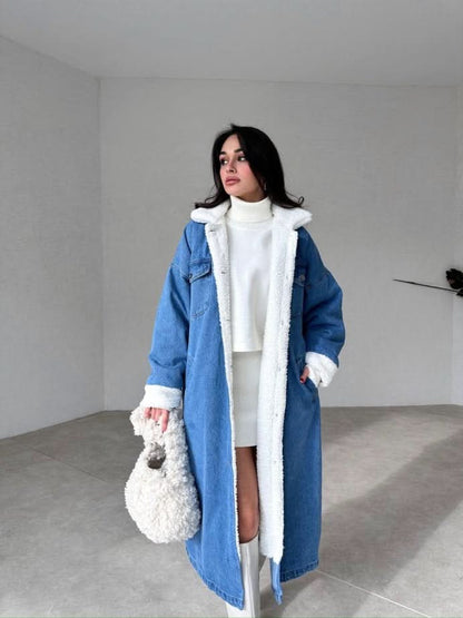 Stacy Denim Plush Coat