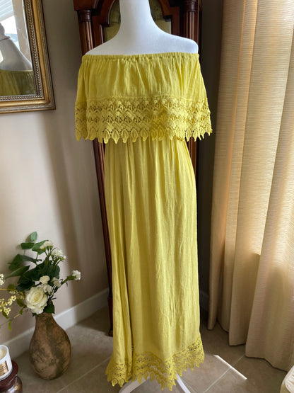 Magnolia Off-Shoulder Crochet Maxi Dress