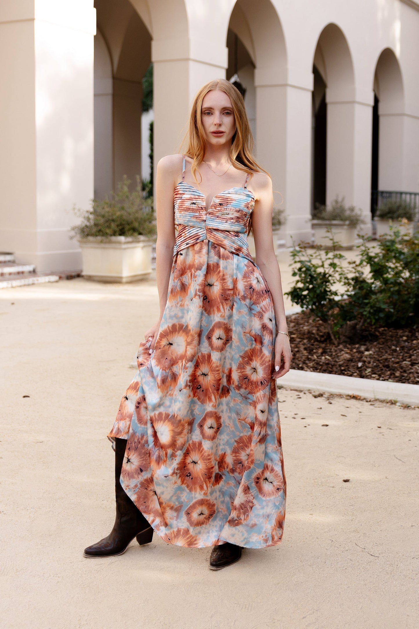Marina Pleated Bodice Maxi Dress