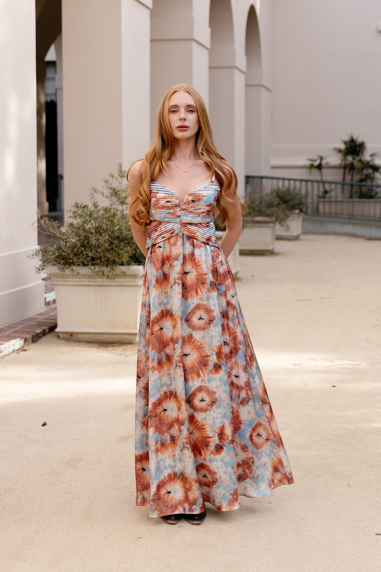Marina Pleated Bodice Maxi Dress
