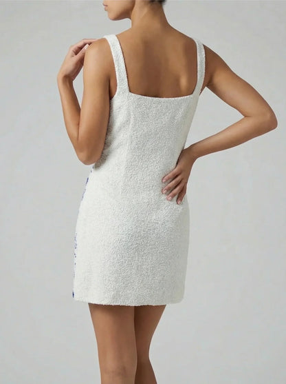 Arizona Beaded Mini Dress in White