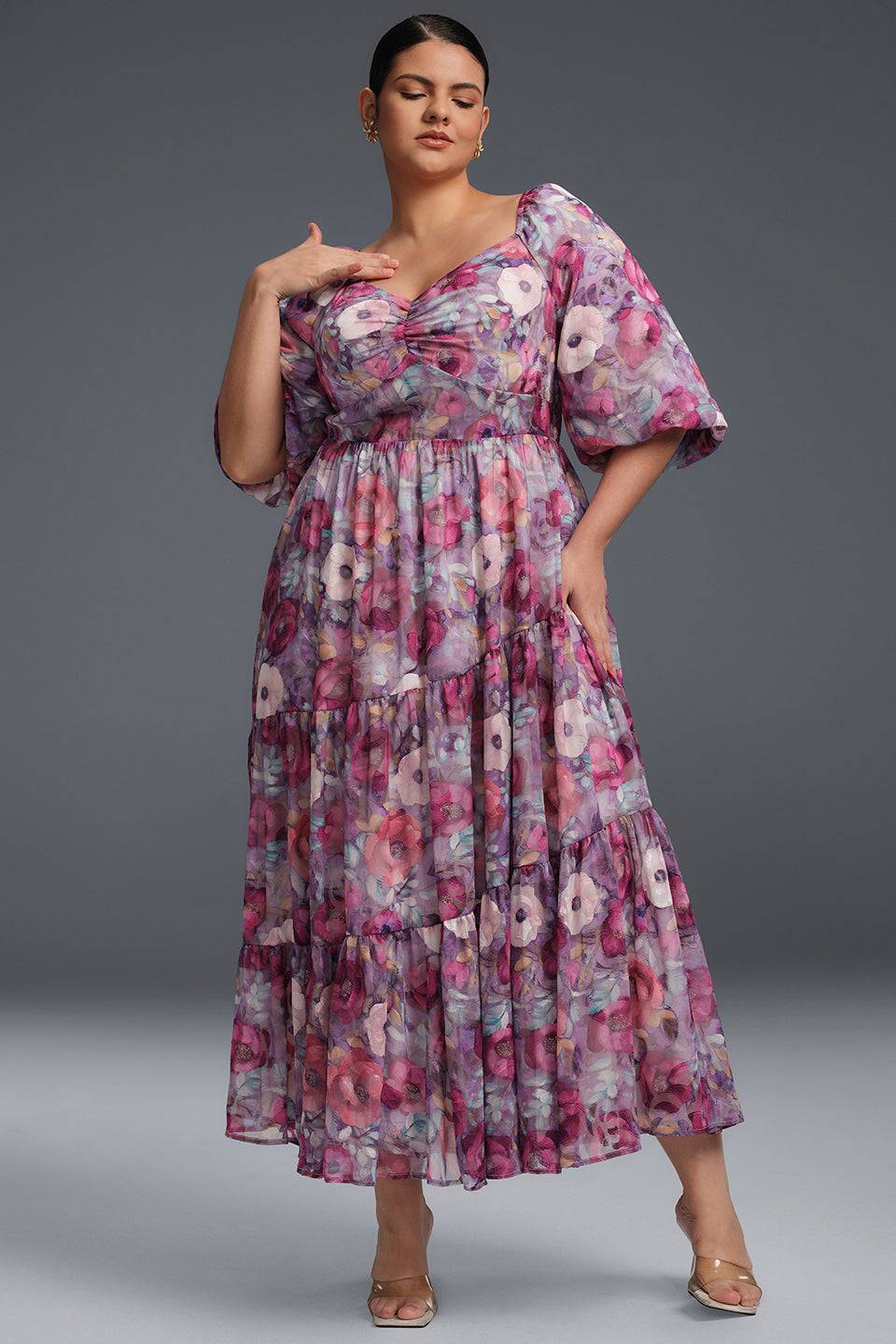 Isabelle Floral Pleated Maxi Dress