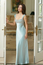 Arabella Rhinestone Ruched Maxi Dress