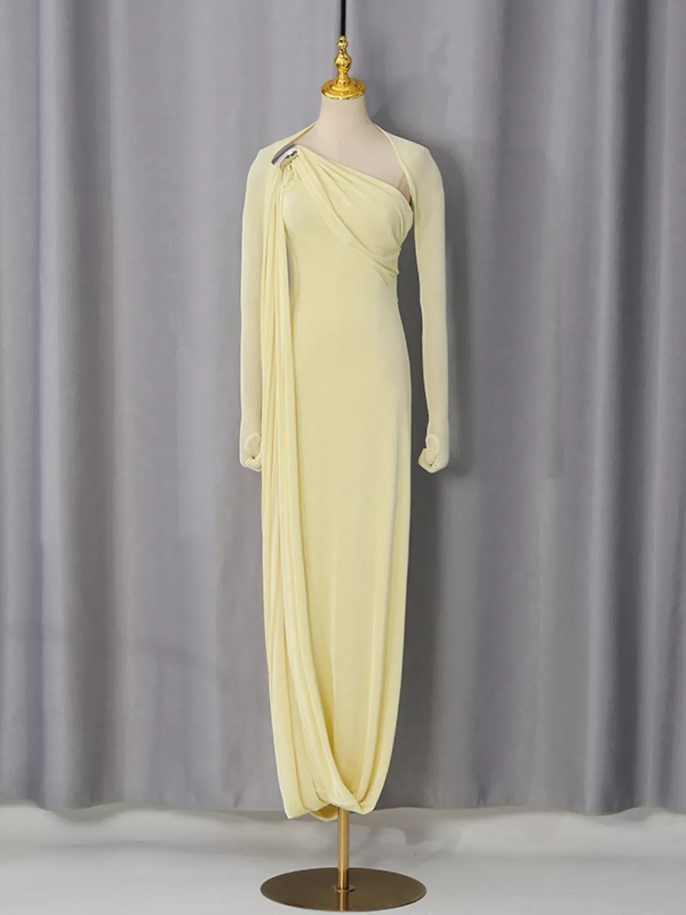 Isabelle One-Shoulder Draped Maxi Dress