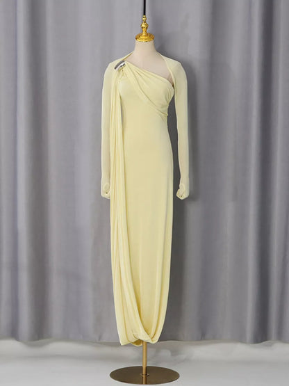 Isabelle One-Shoulder Draped Maxi Dress