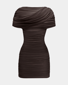 Evangeline Draped Shoulder Mini Dress