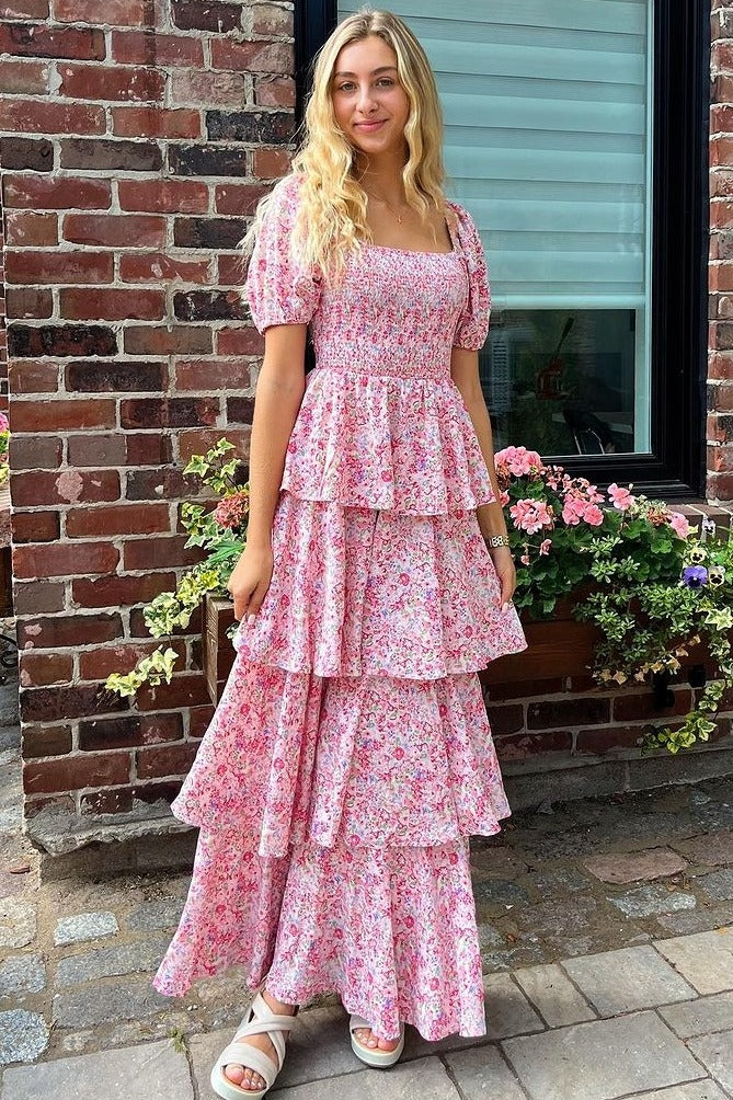 Amelie Floral Ruffle Maxi Dress