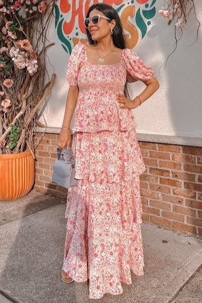 Amelie Floral Ruffle Maxi Dress