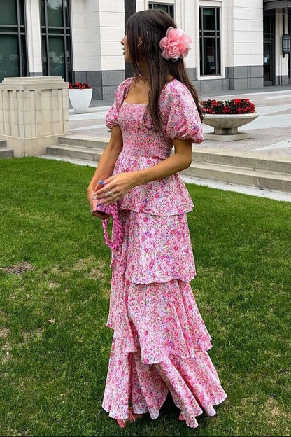 Amelie Floral Ruffle Maxi Dress