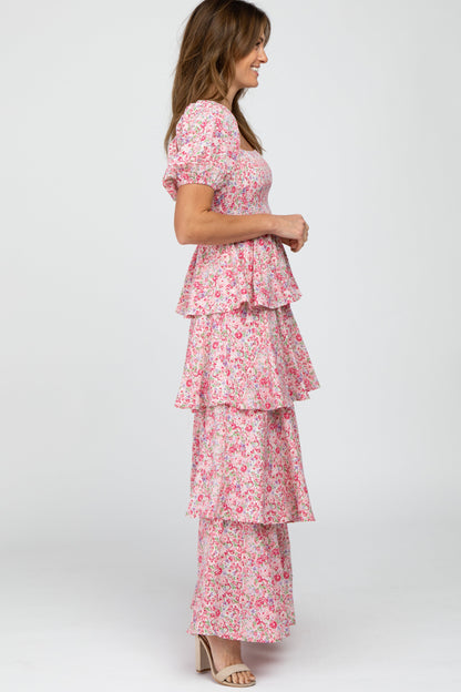 Amelie Floral Ruffle Maxi Dress
