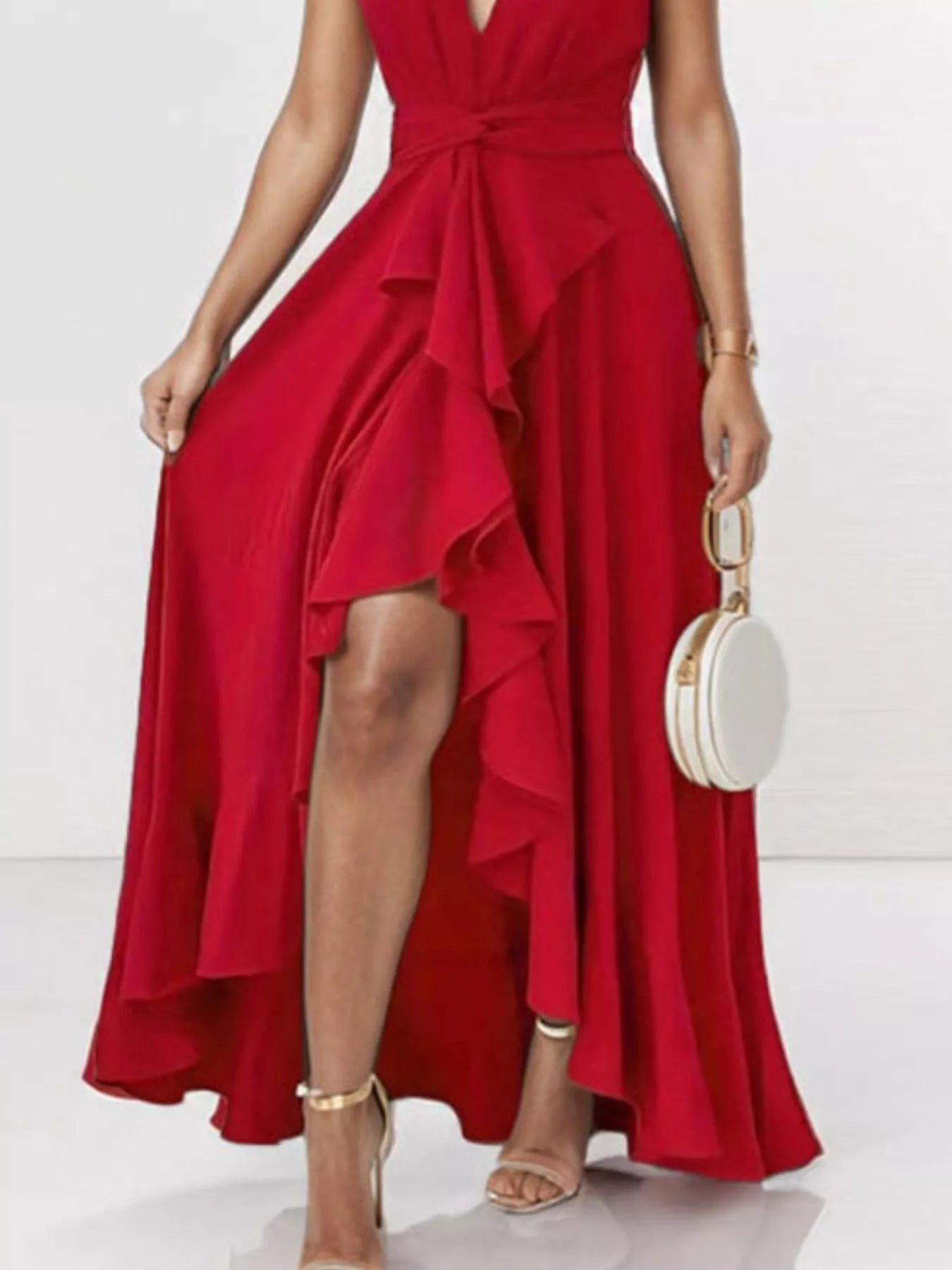 Ophelia Ruffled High-Low Maxi Dress