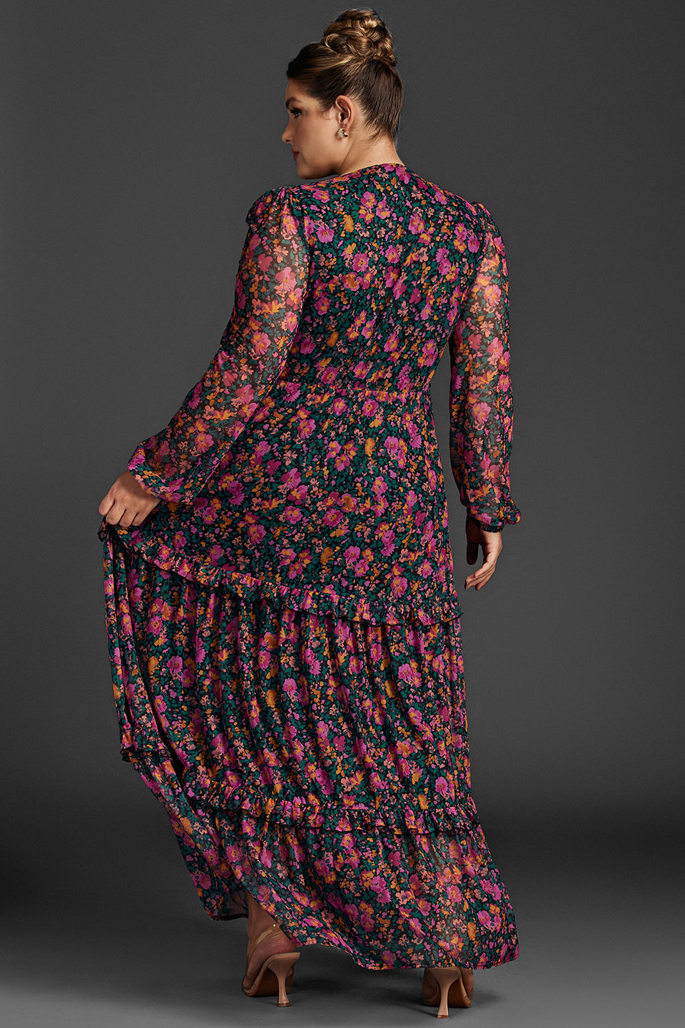 Isabelle Floral Lantern Sleeve Maxi Dress