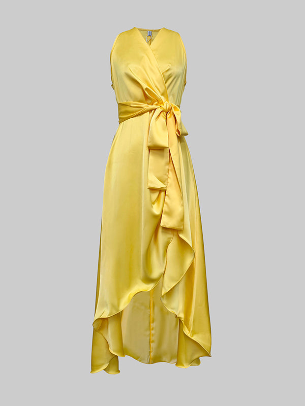 Valentina High-Low Ruffle Maxi Dress