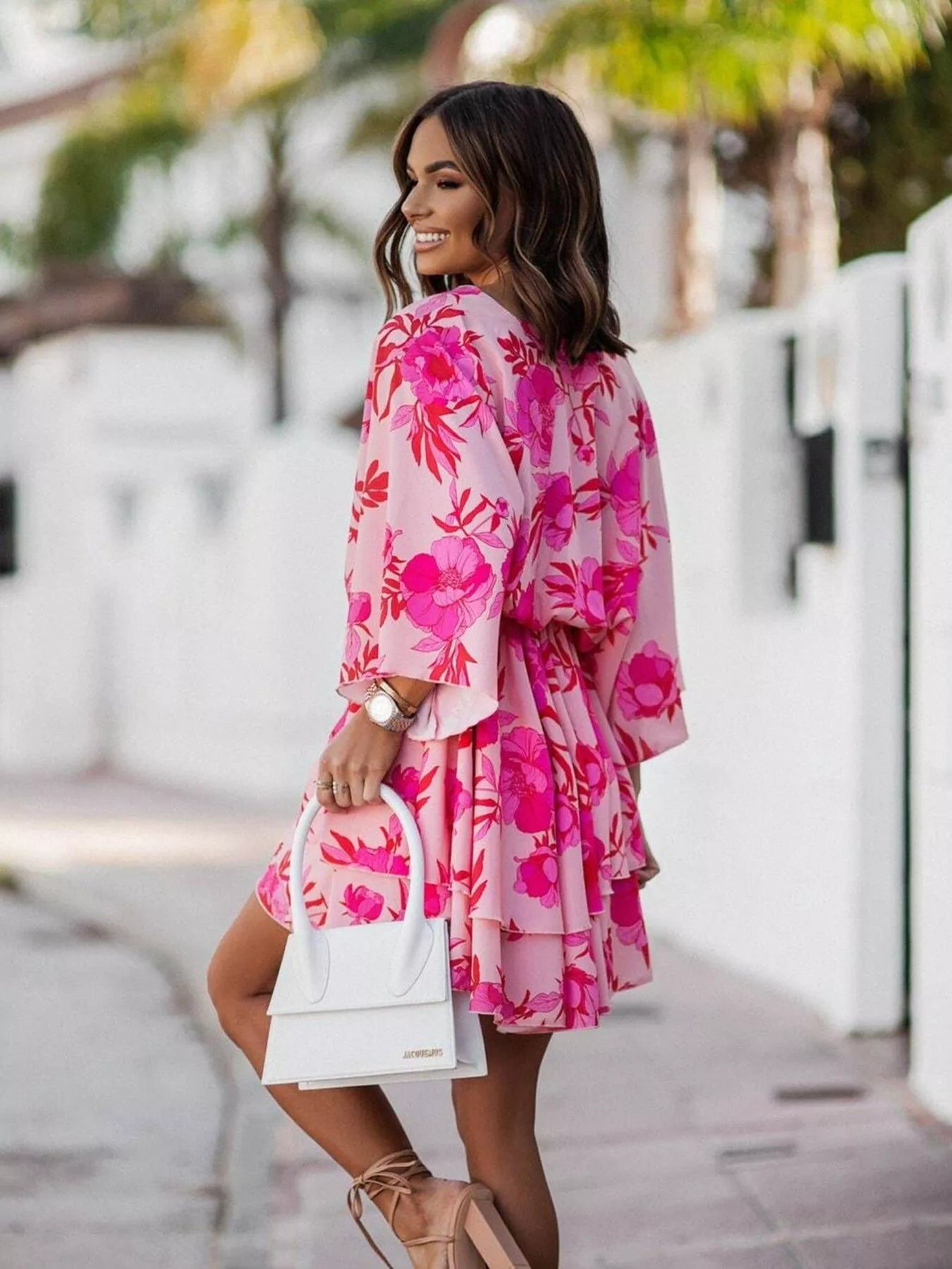 Margot Printed Surplice Mini Dress