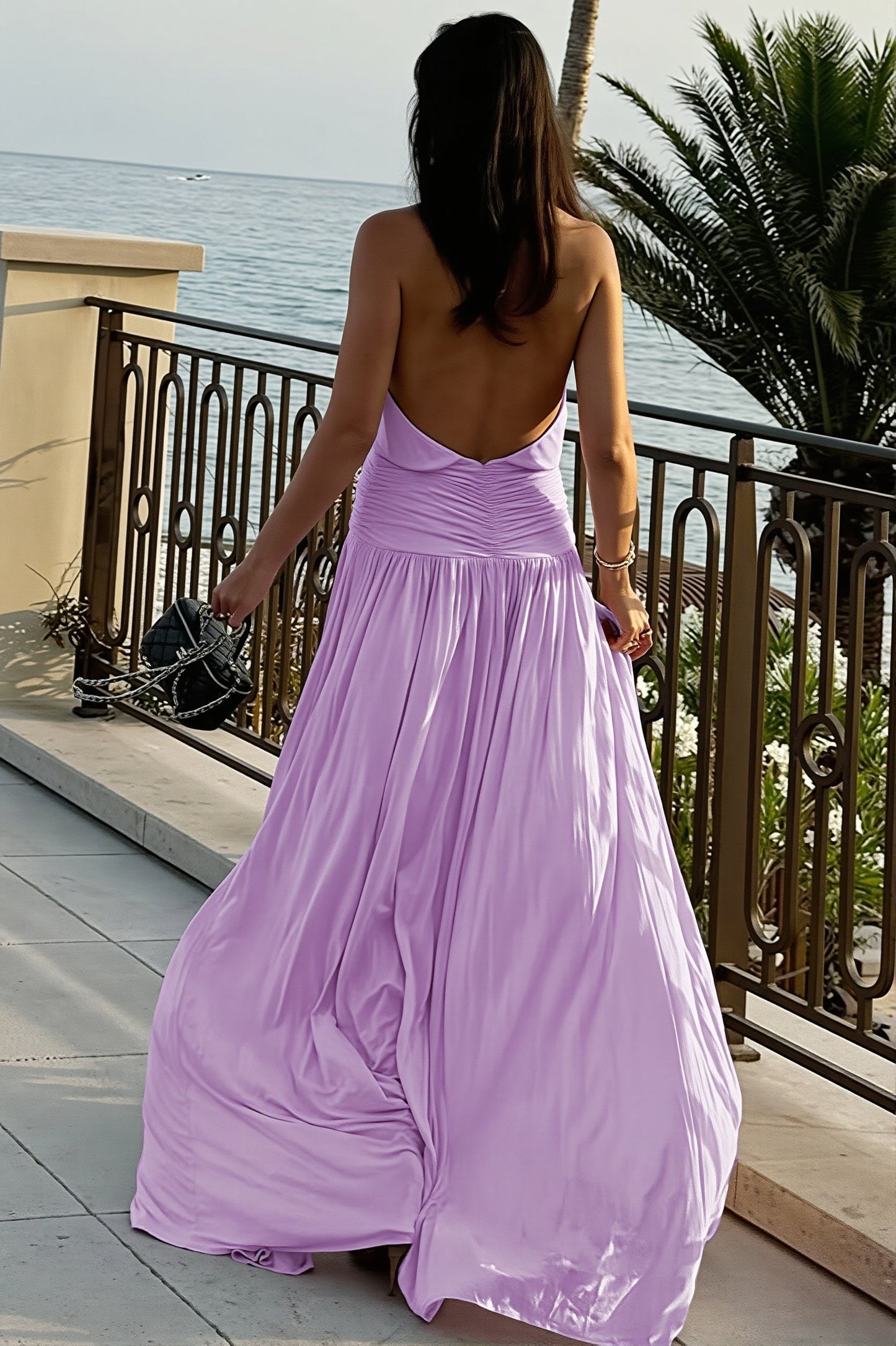 Vivienne Ruched Halter Maxi Dress