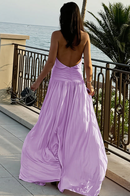Vivienne Ruched Halter Maxi Dress