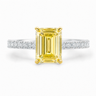 1.5ct Emerald-Shaped  Yellow Diamond Ring