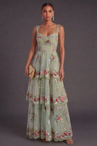 Evangeline Sequin Floral Gown