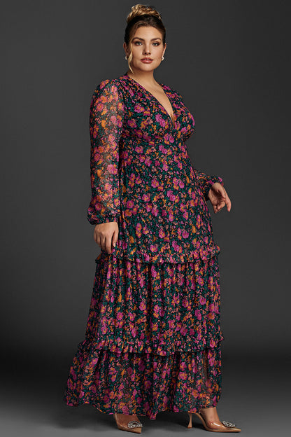 Isabelle Floral Lantern Sleeve Maxi Dress