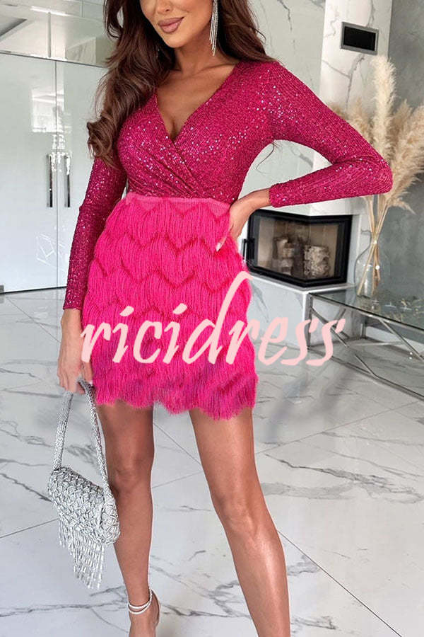 Vivienne Sequin Fringe Mini Dress
