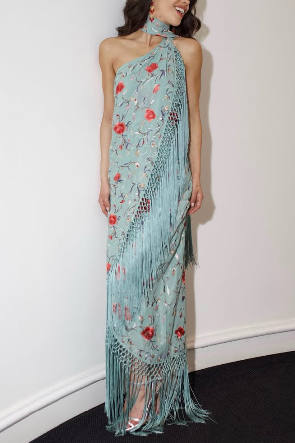 Ophelia Floral Halter Maxi Dress