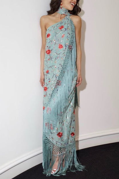 Ophelia Floral Halter Maxi Dress