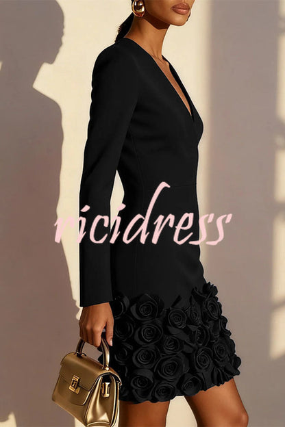 Aurora 3D Floral Mini Dress
