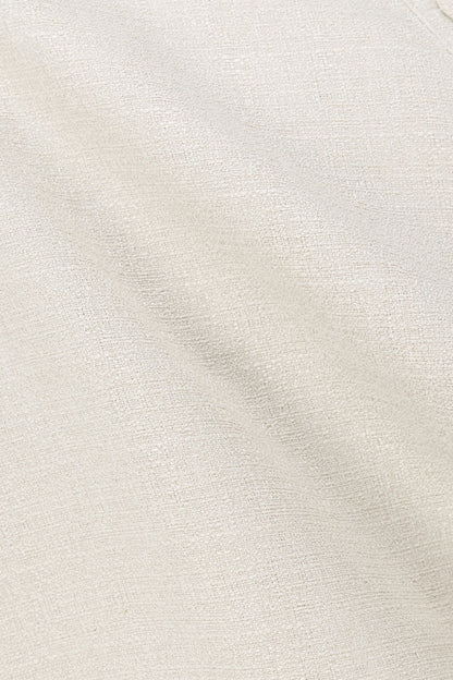 Leighton Button Flared Mini Dress in Beige