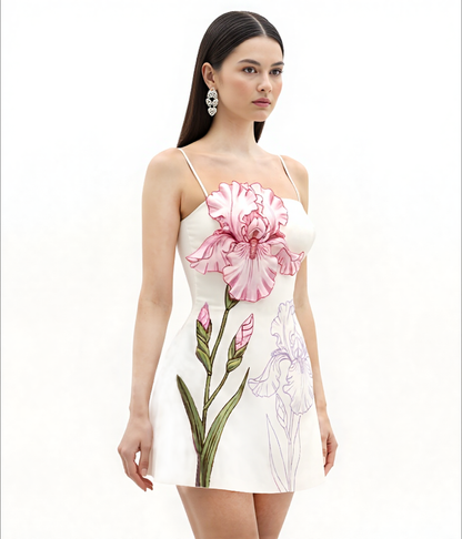 Iris Appliqué Mini Dress