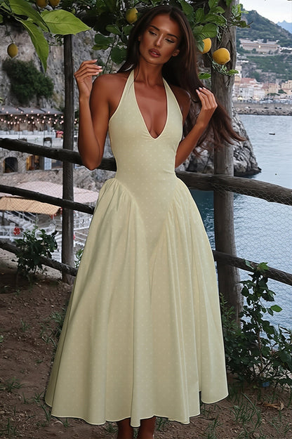 Margot Polka Dot Halter Maxi Dress