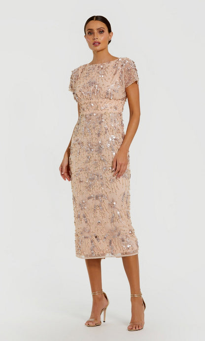 Margot Sage Midi Wedding Guest Dress