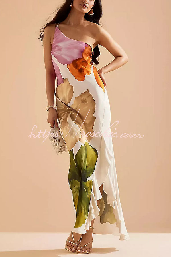Margot Floral One-Shoulder Maxi Dress