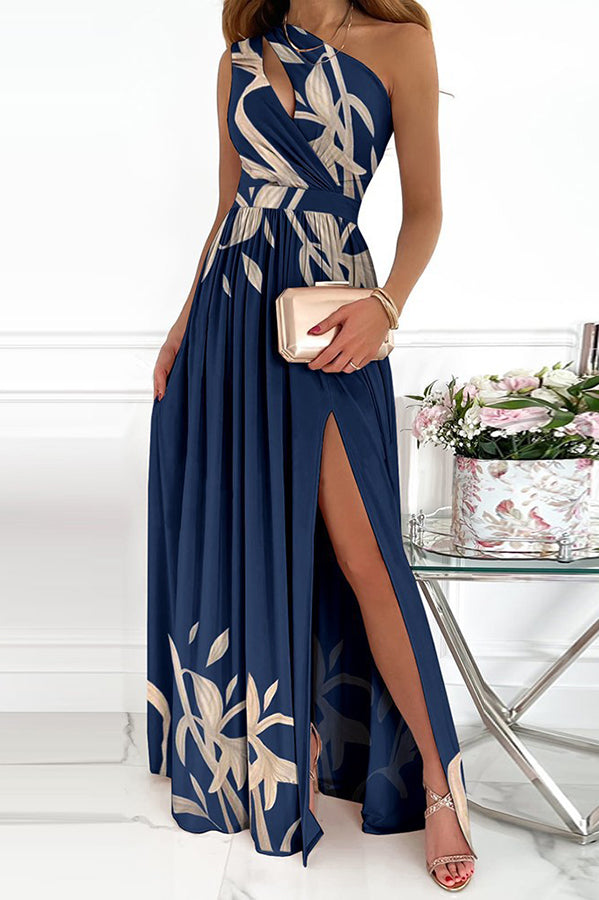 Jolie Floral One-Shoulder Maxi Dress