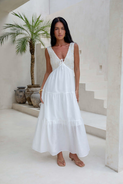 Ophelia Paradise Maxi Dress in Soft Yellow