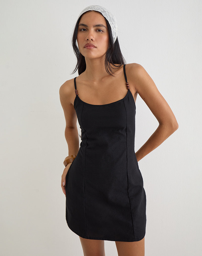 Ambra Linen Mini Dress in Sage Green