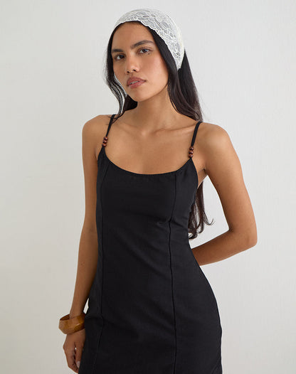 Ambra Linen Mini Dress in Sage Green