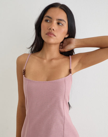 Ambra Linen Mini Dress in Sage Green