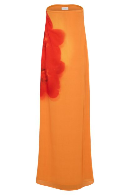 Amaya Strapless Chiffon Maxi Dress