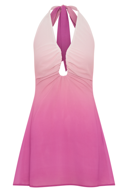 Malakhai Chiffon Halter Mini Dress