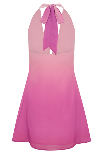 Malakhai Chiffon Halter Mini Dress
