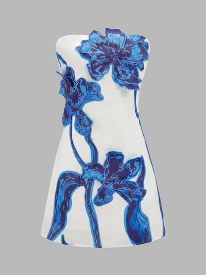 Margot Floral Strapless Mini Dress
