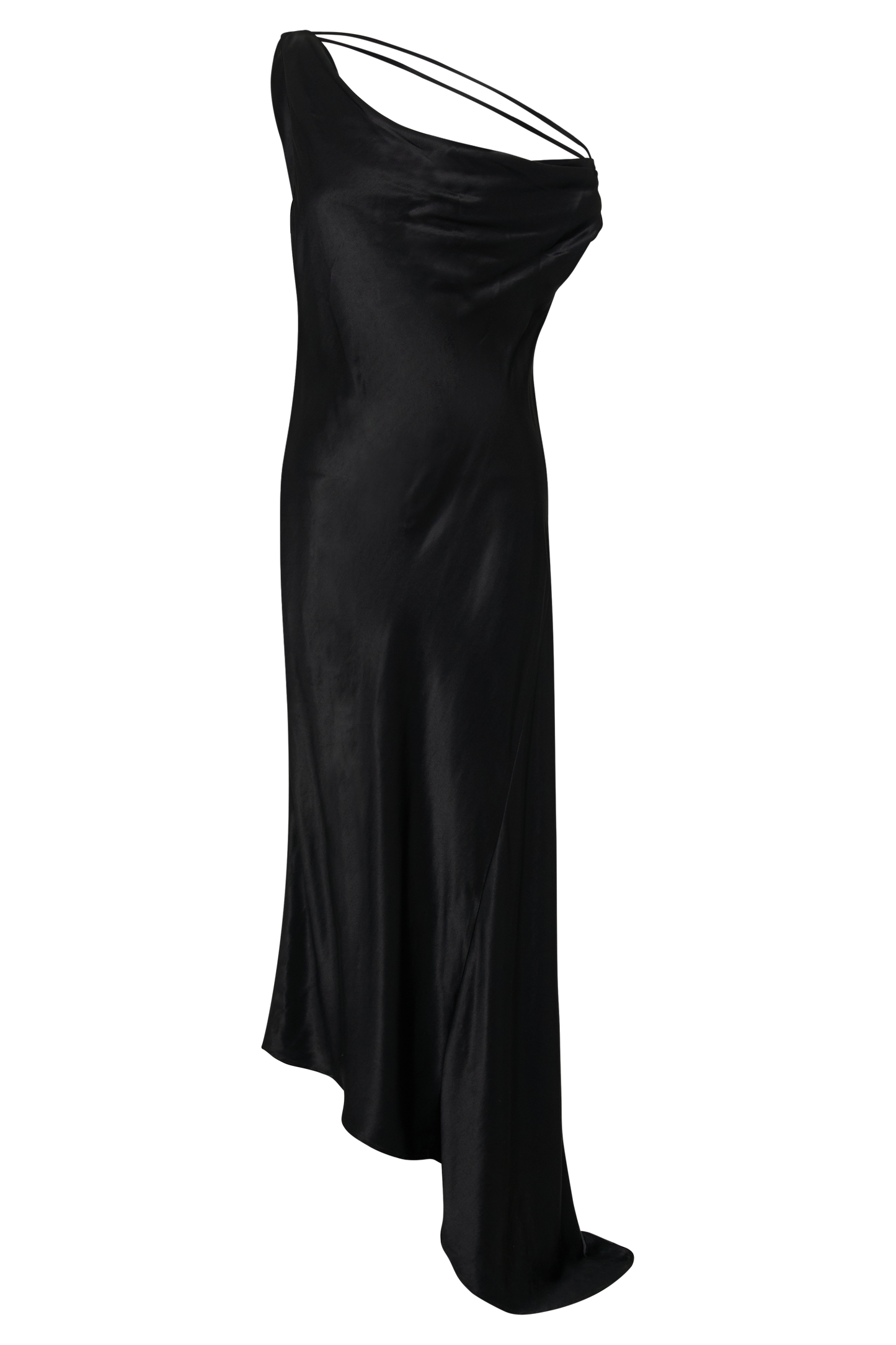 Yvette Asymmetrical Slip Maxi Dress in Emerald