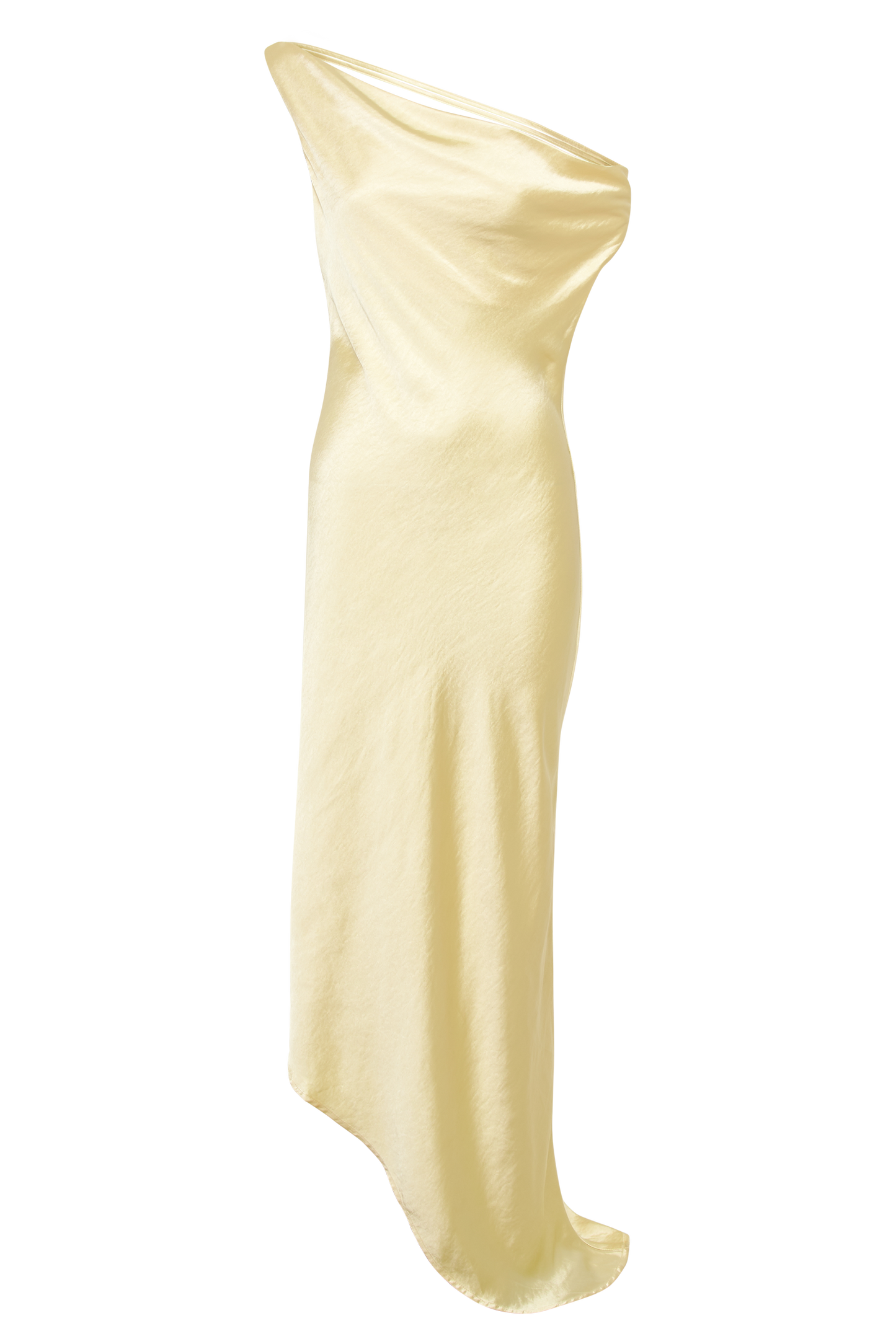 Yvette Asymmetrical Slip Maxi Dress in Emerald
