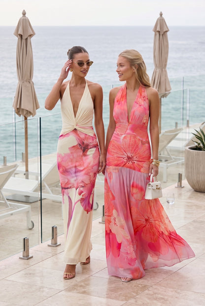 Valentina Sunset Maxi Dress in Blush