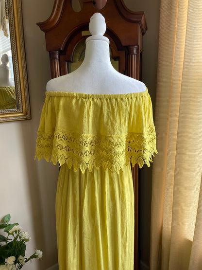 Magnolia Off-Shoulder Crochet Maxi Dress